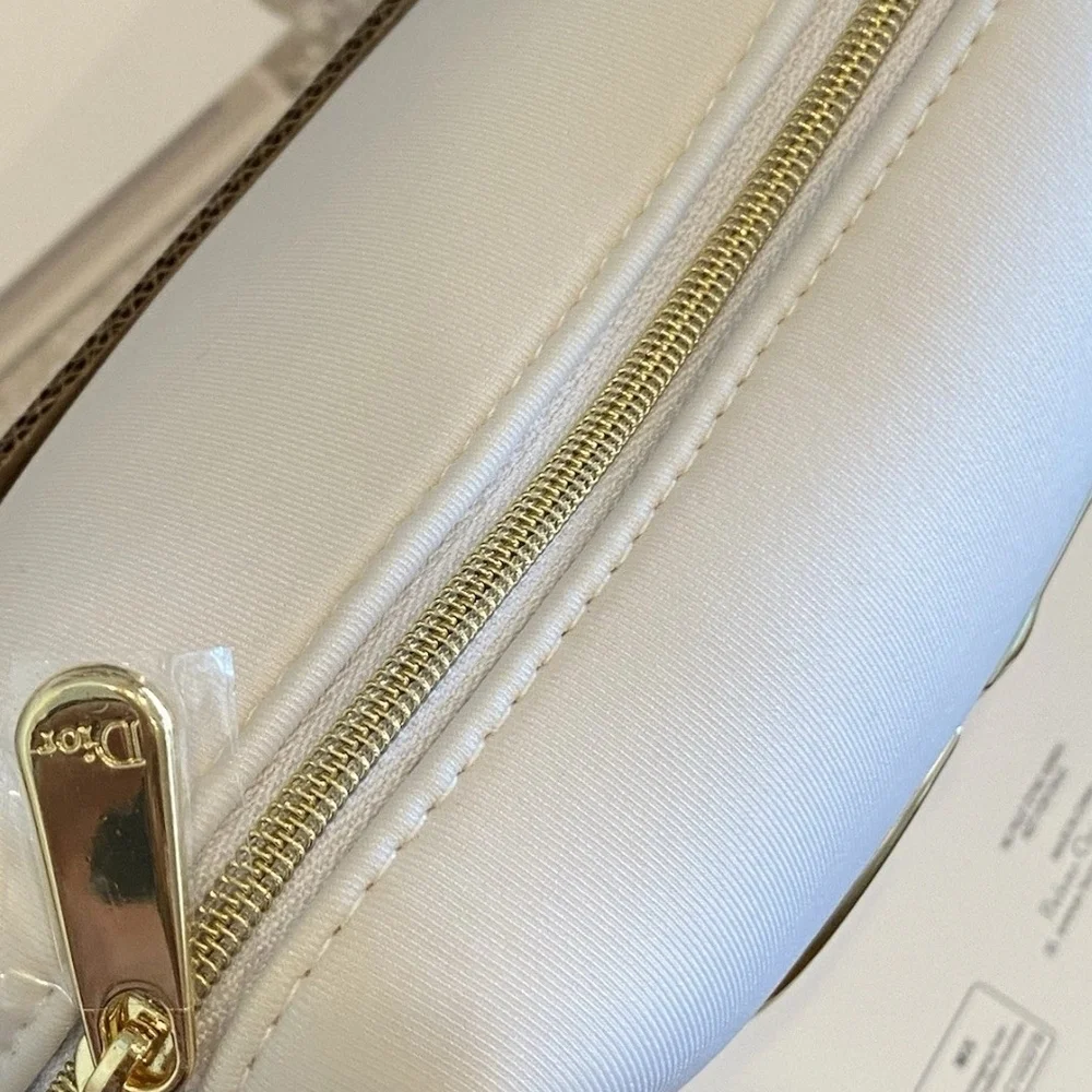DIOR Beauté White Couture CD Pouch Gold Hardware VIP Cosmetic Bag AUTHENTIC GWP